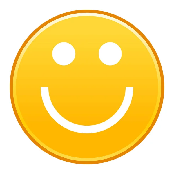 笑顔の顔の陽気な笑顔の幸せの絵文字に黄色 — ストックベクタ