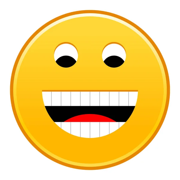 Gelb lächelndes Gesicht fröhliches Smiley glückliches Emoticon — Stockvektor