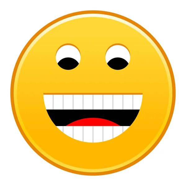 Giallo sorridente faccia allegro smiley felice emoticon — Vettoriale Stock