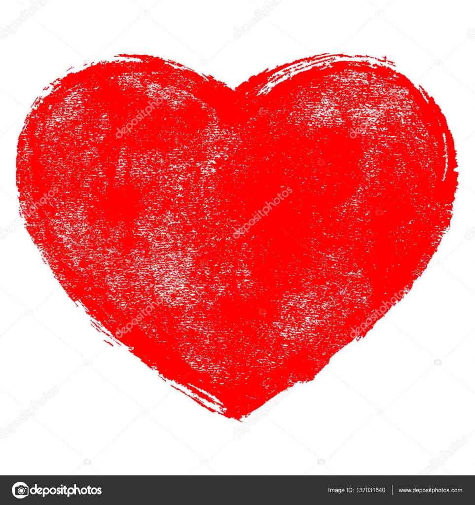 Utilizzarlo in tutti i vostri disegni Simbolo del cuore rosso creato con texture nella tecnica dell acquerello fatti a mano