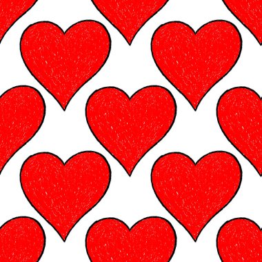 Dikişsiz desen kırmızı kalp