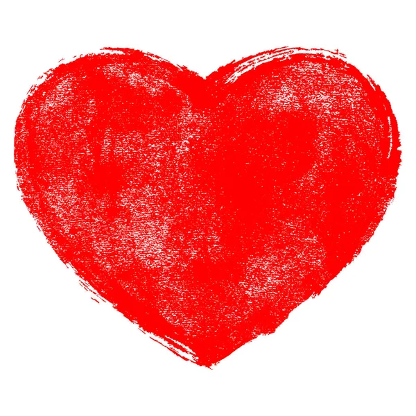 Símbolo rojo del corazón con textura — Vector de stock