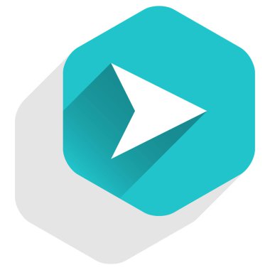 Ok işareti altıgen simgesi düz uzun Gölge Stili