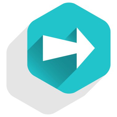 Ok işareti altıgen simgesi düz uzun Gölge Stili