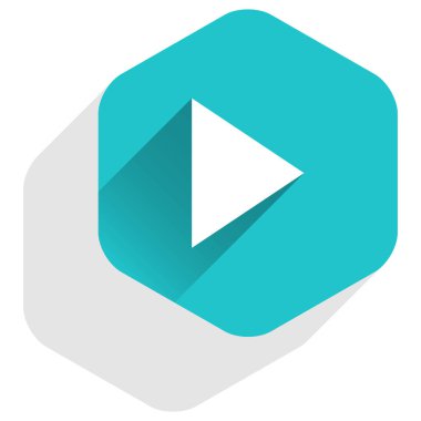 Ok işareti simgesi düz altıgen düğmesini oynamak