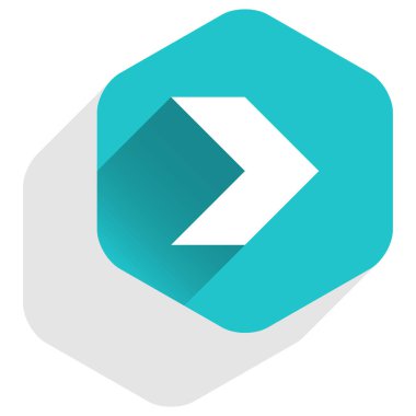 Ok işareti altıgen simgesi düz uzun Gölge Stili