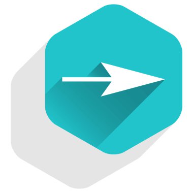 Ok işareti altıgen simgesi düz uzun Gölge Stili