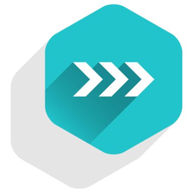 Ok işareti altıgen simgesi düz uzun Gölge Stili