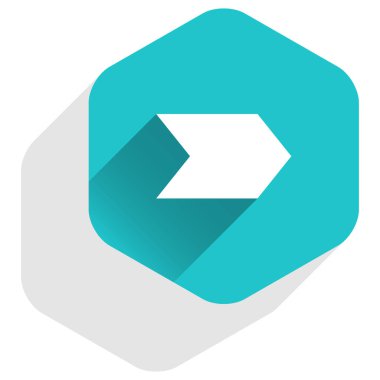 Ok işareti altıgen simgesi düz uzun Gölge Stili