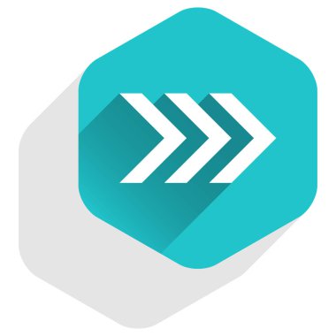 Ok işareti altıgen simgesi düz uzun Gölge Stili