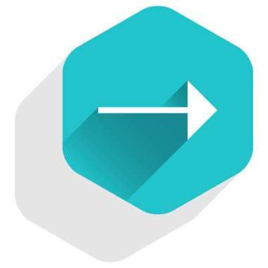 Ok işareti altıgen simgesi düz uzun Gölge Stili