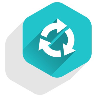 Düz ok işareti tekrarlama kutsal kişilerin resmi altıgen düğme