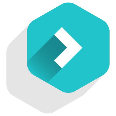 Ok işareti altıgen simgesi düz uzun Gölge Stili