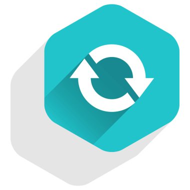 Düz ok işareti yenile simgesini altıgen düğmesi