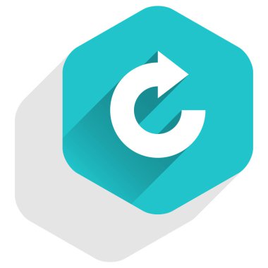 Düz ok işareti simgesi altıgen düğmesini Sıfırla