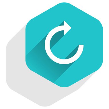 Düz ok işareti simgesi altıgen düğmesini Sıfırla