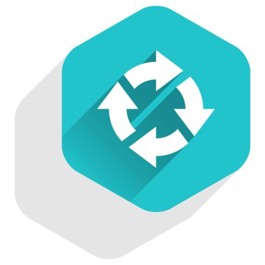 Düz ok işareti döndürme simgesi altıgen düğmesini