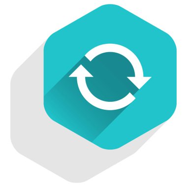 Düz ok işareti yenile simgesini altıgen düğmesi