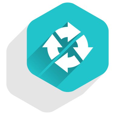 Düz ok işareti döndürme simgesi altıgen düğmesini