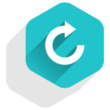 Düz ok işareti simgesi altıgen düğmesini Sıfırla