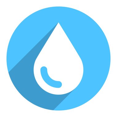 Beyaz su damla işareti daire simgesi