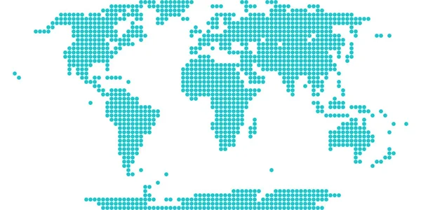 Mapa del mundo punteado Punto redondo — Vector de stock