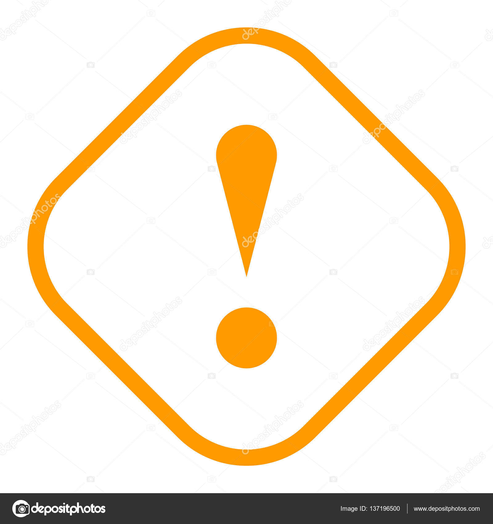 橙色菱形感叹号图标警告标志注意按钮图库矢量图©ifeelgood 137196500