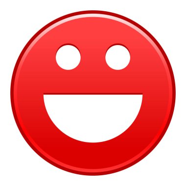 Kırmızı gülümseyen yüzü neşeli gülen mutlu ifade