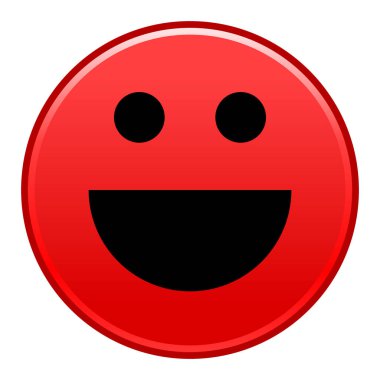 Kırmızı gülümseyen yüzü neşeli gülen mutlu ifade