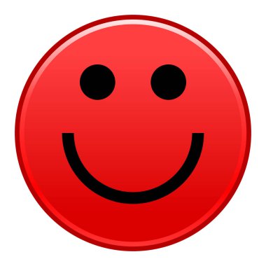 Kırmızı gülümseyen yüzü neşeli gülen mutlu ifade