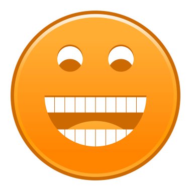 Turuncu gülümseyen yüzü neşeli gülen mutlu ifade