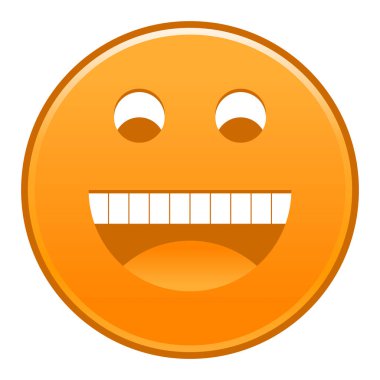 Turuncu gülümseyen yüzü neşeli gülen mutlu ifade