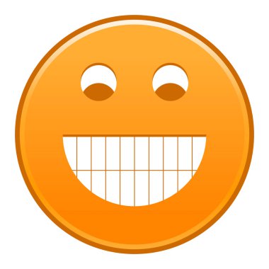 Turuncu gülümseyen yüzü neşeli gülen mutlu ifade