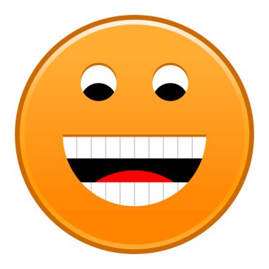 Turuncu gülümseyen yüzü neşeli gülen mutlu ifade