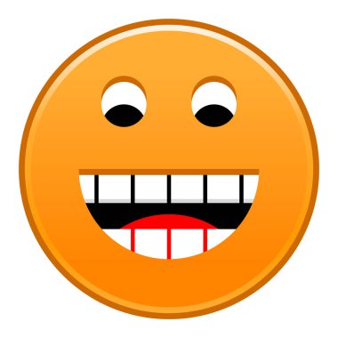 Turuncu gülümseyen yüzü neşeli gülen mutlu ifade