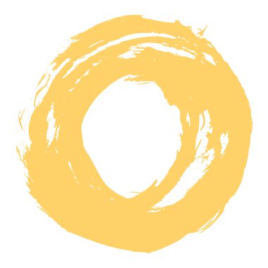 Sarı Brushstroke daire formu