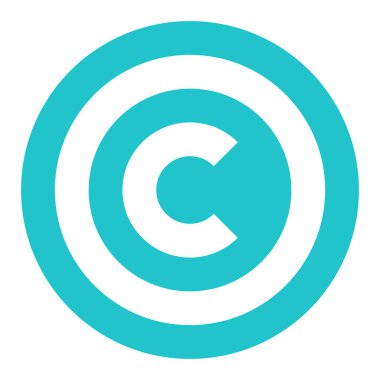 Telif hakkı sembolü işareti düz simgesi