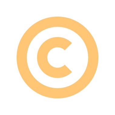 Düz simgesi telif hakkı sembolü veya işareti 