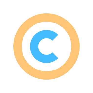 Telif hakkı işareti veya simge düz simgesi