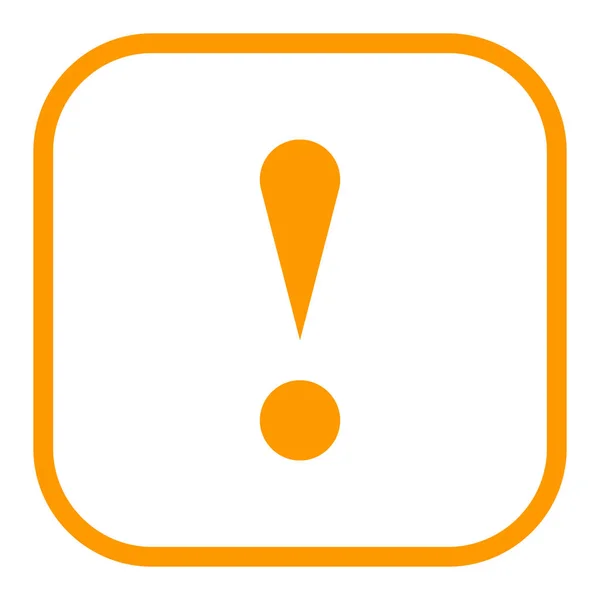 Turuncu kare ünlem işareti simgesi uyarı işareti dikkat düğmesi — Stok Vektör
