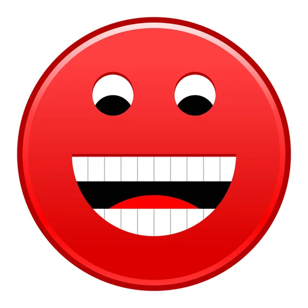 Faccina rossa sorridente faccina allegra faccina felice — Vettoriale Stock
