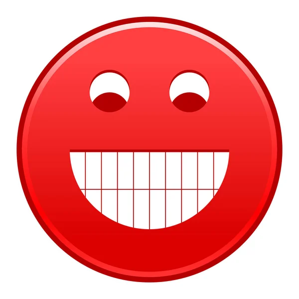 Vermelho rosto sorridente alegre emoticon feliz sorridente — Vetor de Stock