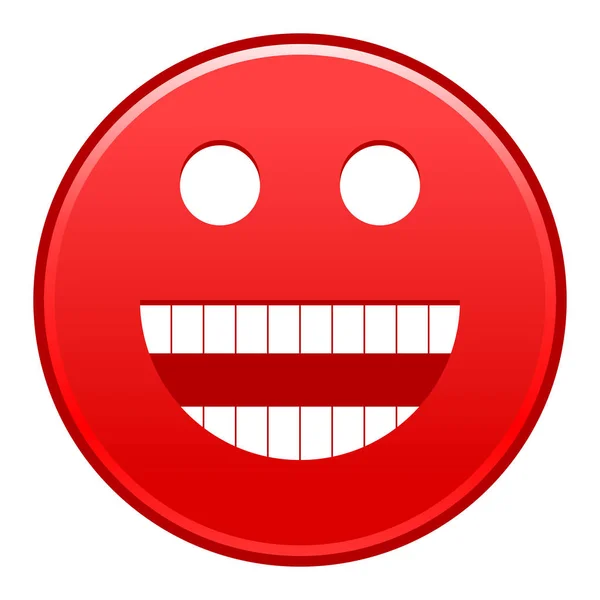 Rojo sonriente cara alegre sonriente feliz emoticono — Archivo Imágenes Vectoriales