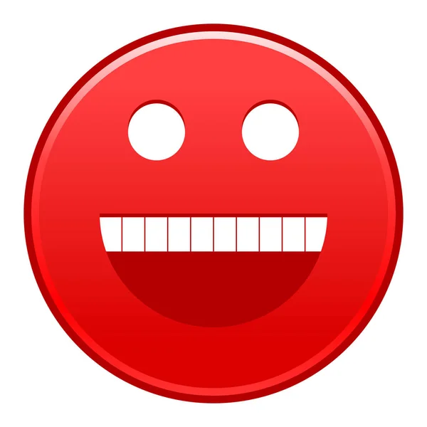 Vermelho rosto sorridente alegre emoticon feliz sorridente — Vetor de Stock