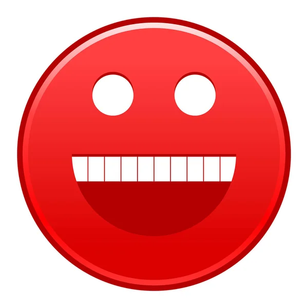 Rojo sonriente cara alegre sonriente feliz emoticono — Archivo Imágenes Vectoriales