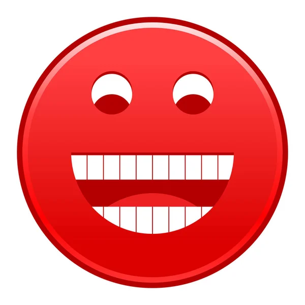 Vermelho rosto sorridente alegre emoticon feliz sorridente —  Vetores de Stock