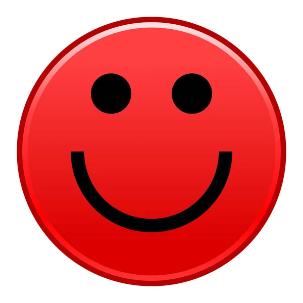 Rojo sonriente cara alegre sonriente feliz emoticono — Archivo Imágenes Vectoriales