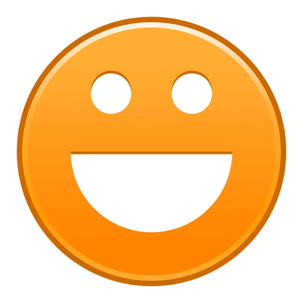 Arancione sorridente viso allegro smiley emoticon felice — Vettoriale Stock