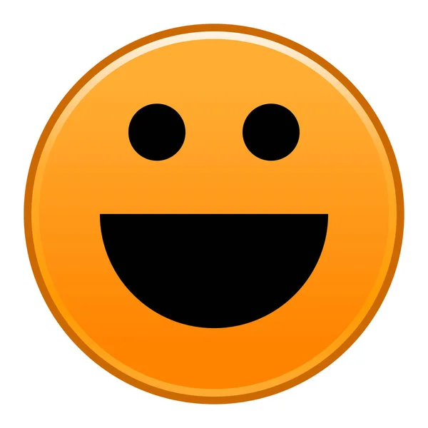 Turuncu gülümseyen yüzü neşeli gülen mutlu ifade — Stok Vektör