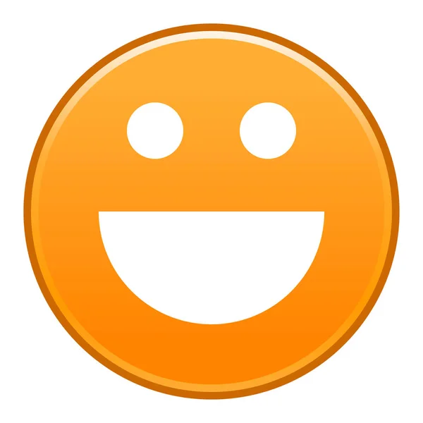 Naranja sonriente cara alegre sonriente feliz emoticono — Vector de stock